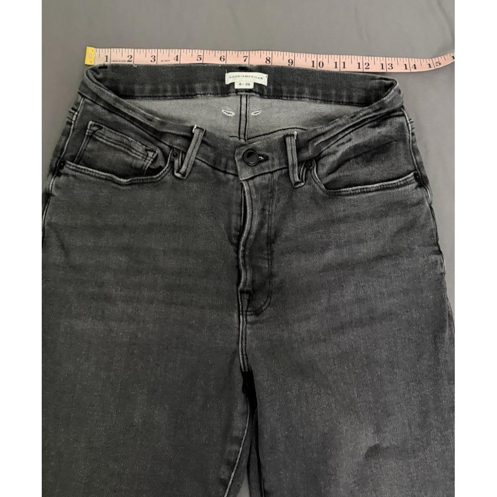 Good American Skinny Jeans Women's Size 8/29 Black‎ Denim Wash Mid Rise Stretch - Picture 3 of 10